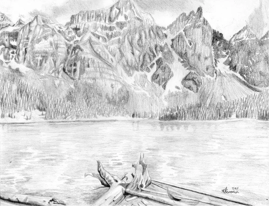 Рисунок черного озера. Пейзаж карандашом. Горный пейзаж карандашом. Рисунки карандашом природа. Природа горы карандашом.