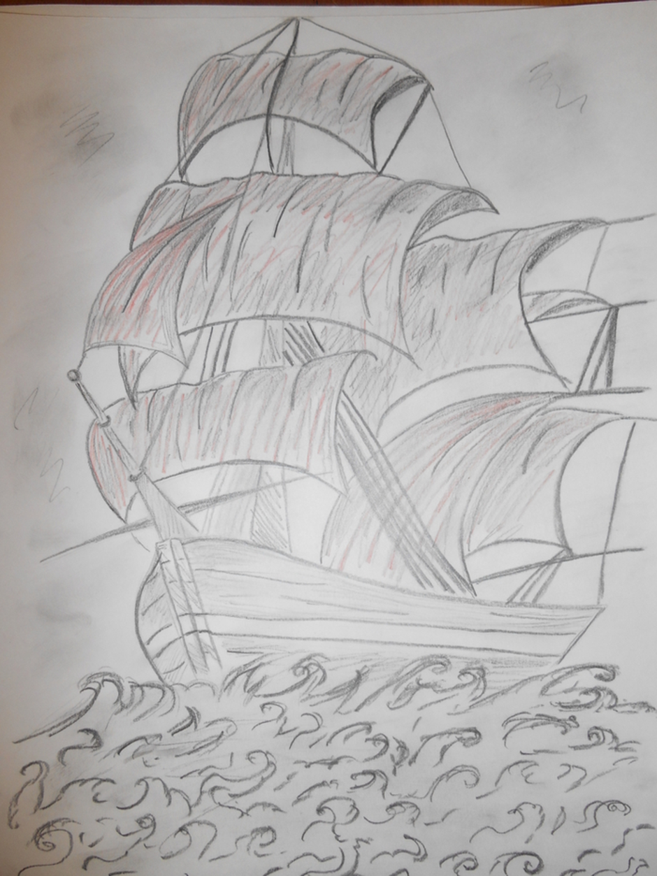 Алые паруса рисунок легко. Корабль рисунок карандашом. Иллюстрация к алым парусам. Алые паруса рисунок карандашом.