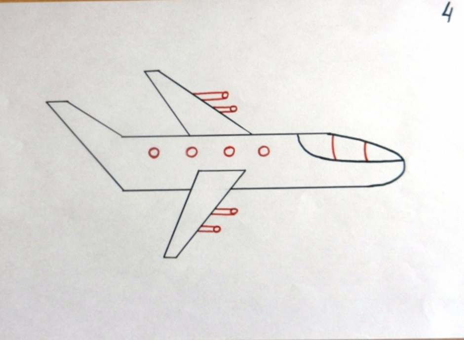 Рисунок самолета 4 класс