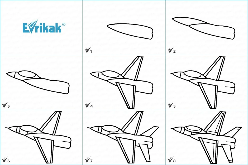 Как нарисовать Самолет в 7 шагов