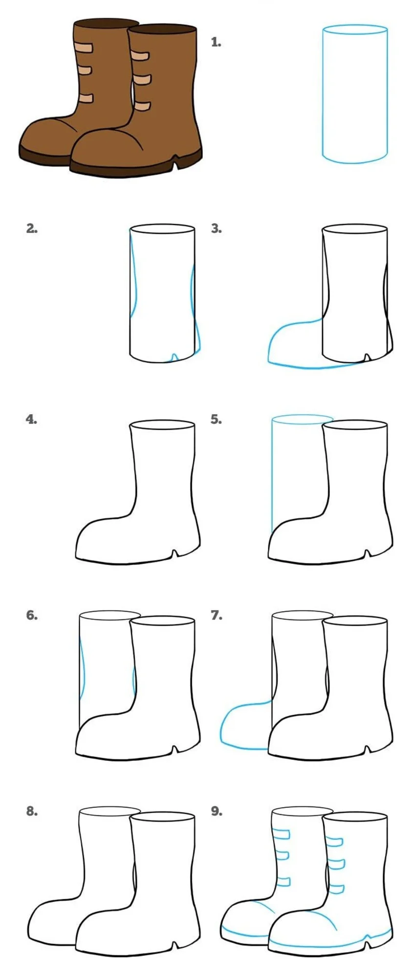 Как нарисовать сапоги. Сапоги для рисования. Поэтапное рисование сапога. Рисование сапоги для дошкольников. Поэтапное рисование ботинка.