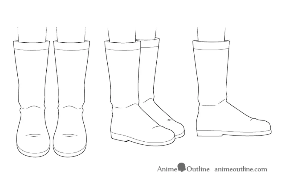 Как рисовать сапоги на ногах мужские