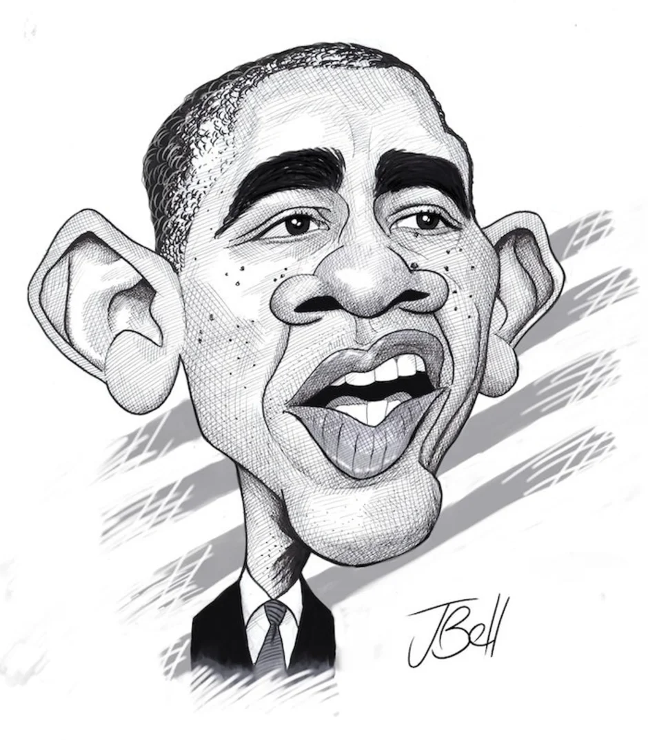 Сатирический образ человека шарж. Сатирический портрет Обама. Сатирические образы Обама Барак Обама. Карикатурные портреты Обамы. Барак Обама - дружеский шарж.