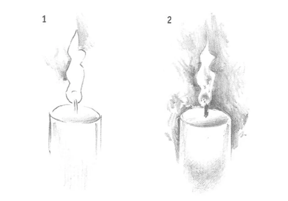 Как нарисовать горящую свечу