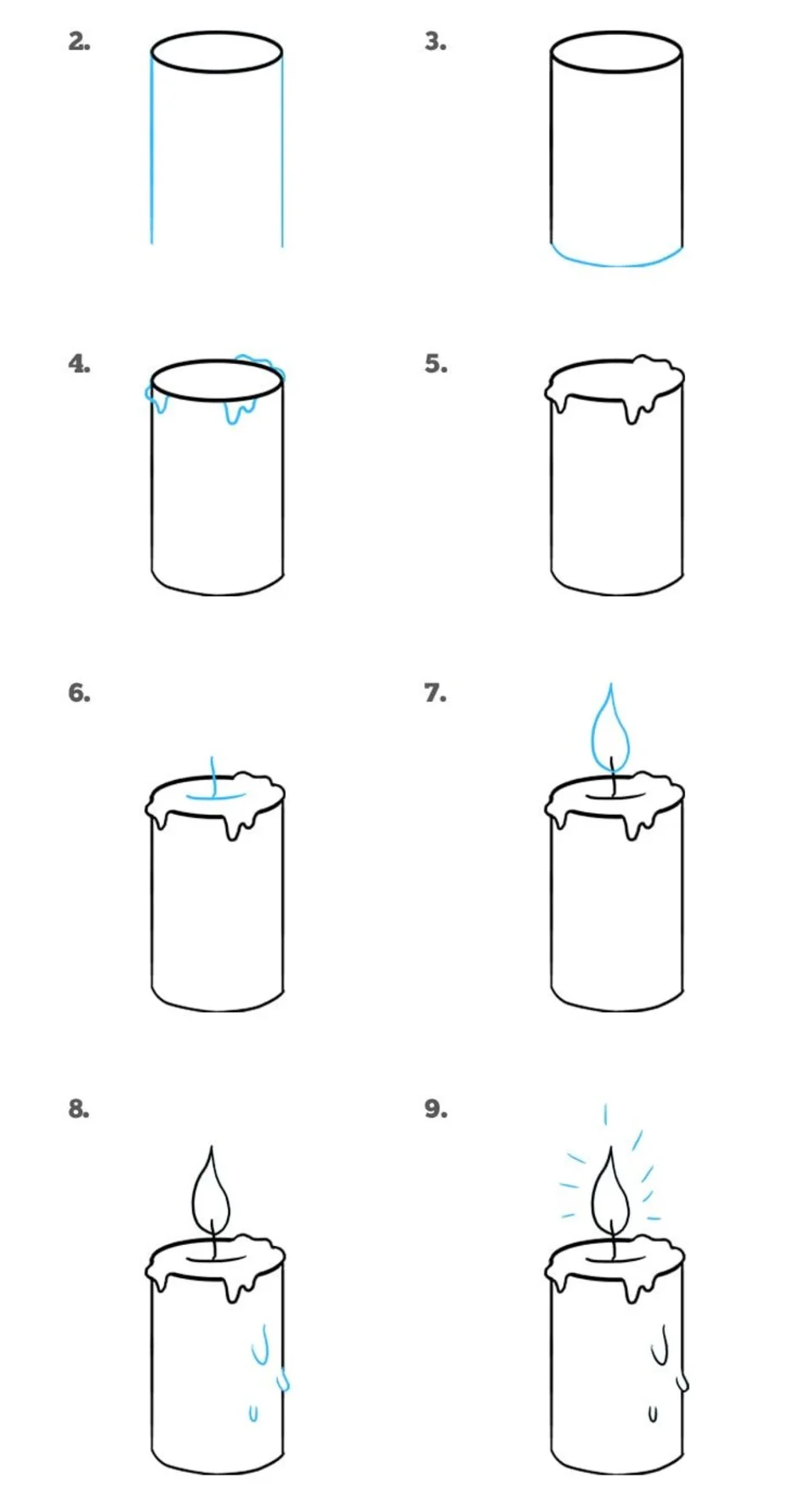 Как нарисовать свечу. Свеча рисунок карандашом. Поэтапное рисование свечи. Как нарисовать свечку. Рисование свечой.