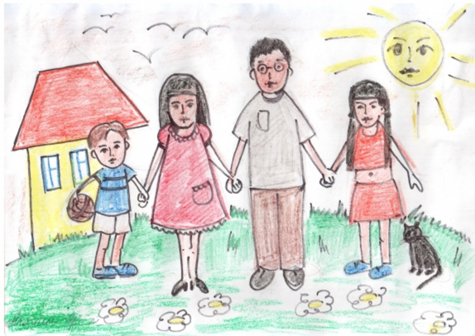 Рисунок на тему семья легко. Рисунок на тему моя семья. Рисунок семьи детский. Детские рисунки на тему семья. Рисунок на тему моя семь.