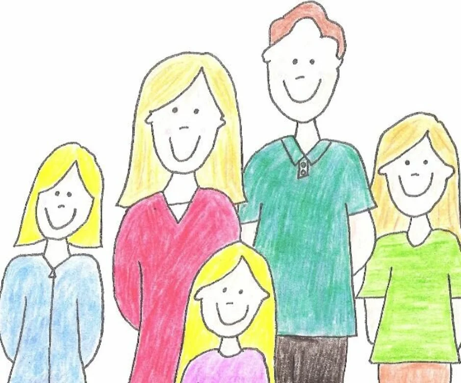 Мама папа я сестра дружная семья. Семейный рисунок. Рисунок моя семья. Рисование семья. Рисунок семьи детский.