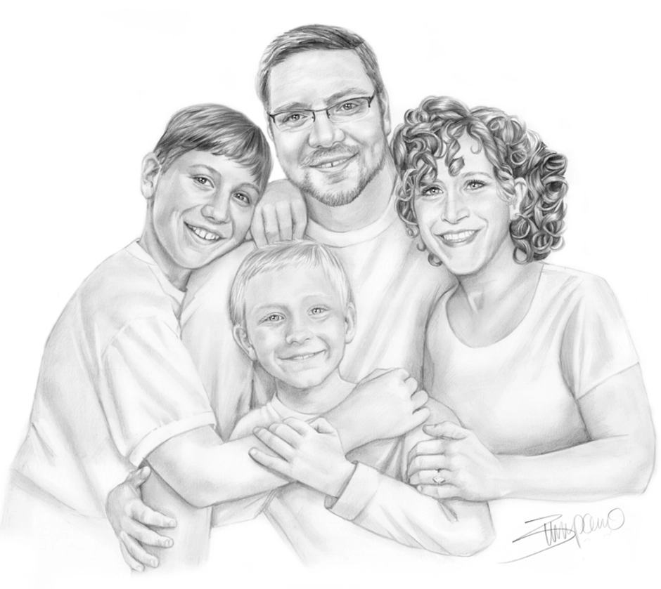 Сестра мамы или папы. Семейный рисунок. Портрет счастливой семьи. Семья рисунок. Семейный портрет карандашом.