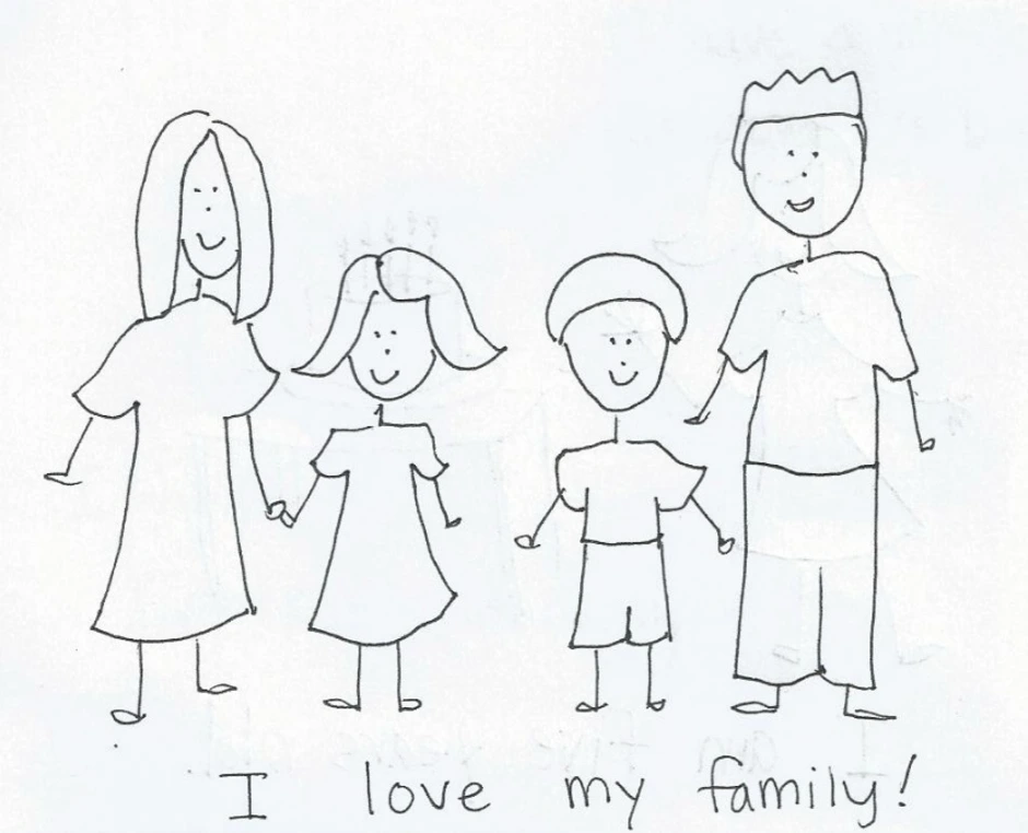 Рисунок семья 3 класс английский язык. Семья рисунок. Семья рисунок карандашом. Рисунок семьи несложный. Рисунок семьи легкий.