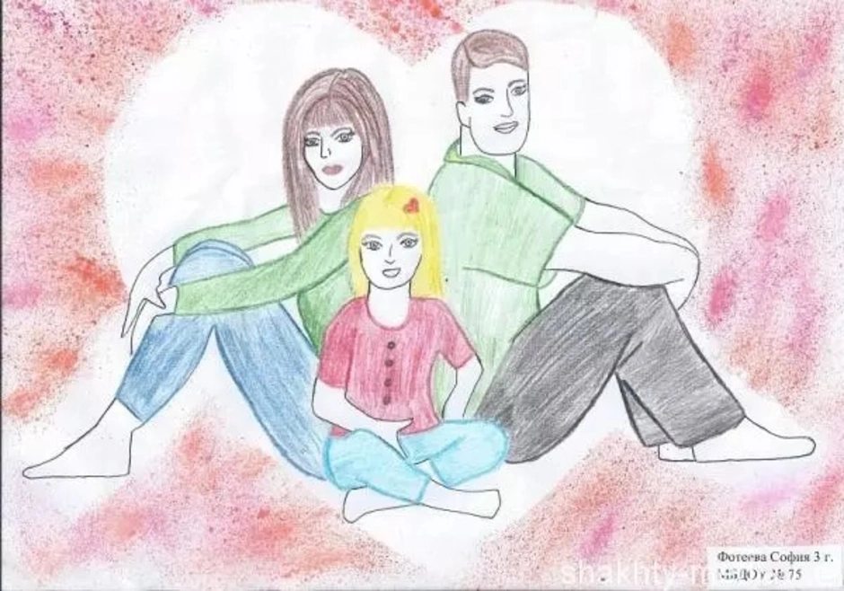 Рисунок на тему семья легко. Рисунок на тему семья. Детские рисунки на тему семья. Семья 4 человека рисунок. Рисунок на тему моя семь.