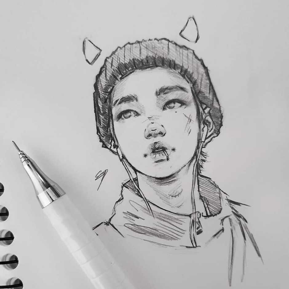 Бан чан из stray kids нарисовать