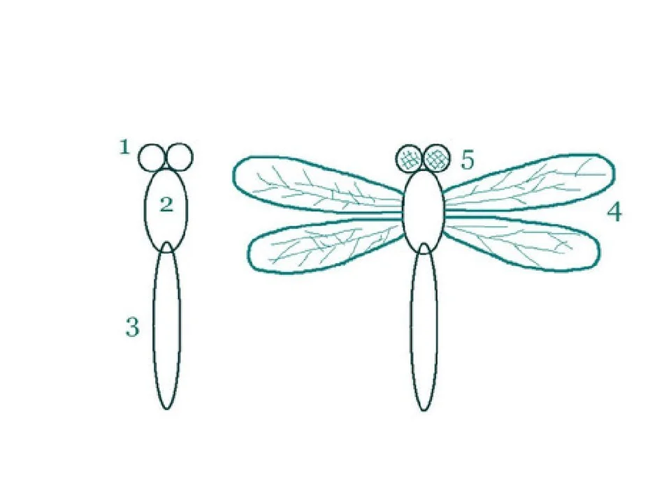 Как рисовать стрекозу для детей поэтапно