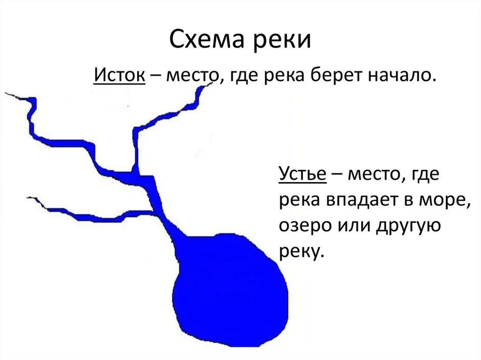 Нарисовать схему реки