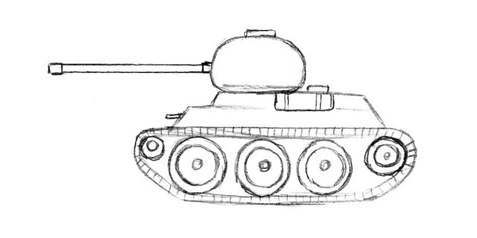 Танк т34 рисовать легко