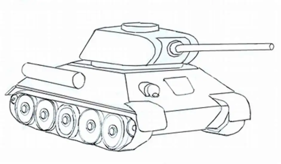 Легкая картинка танка. Танк т-34 рисунок. Танк т34 для рисования. Контур танка т 34. Рисунок танка т 34.