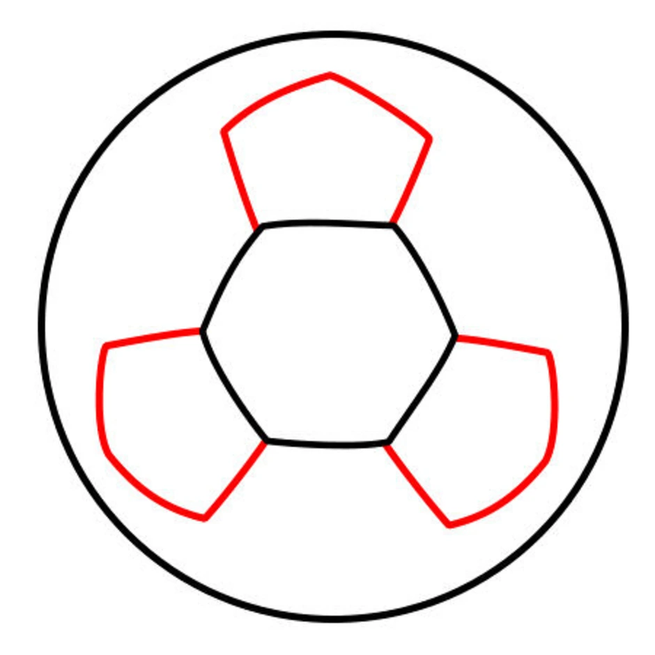Как просто нарисовать футбольный мяч