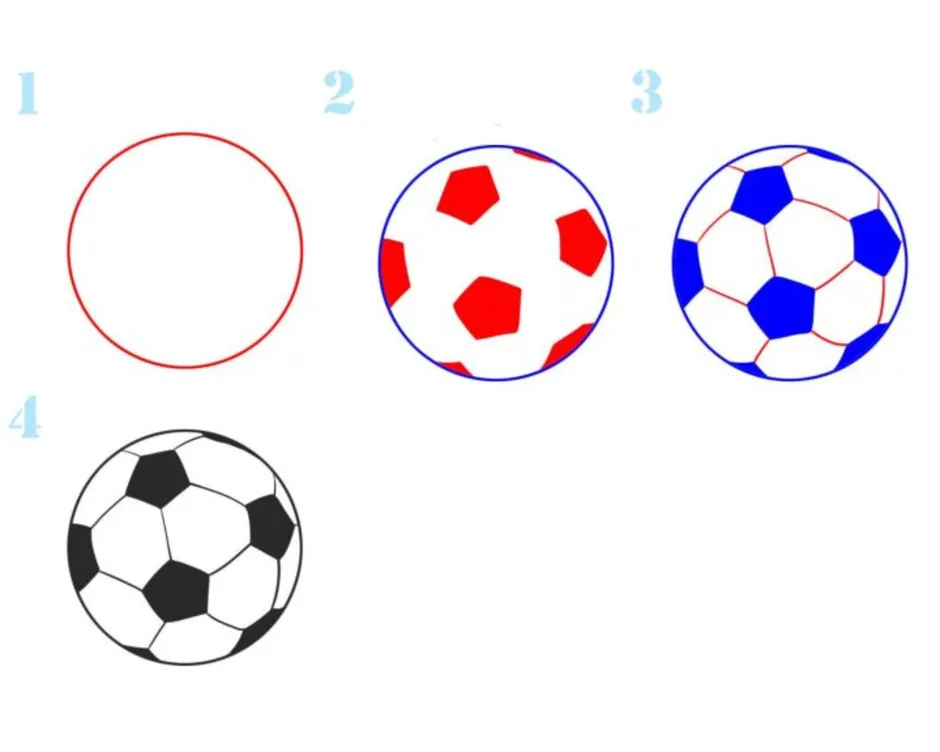 Рисунок футбольного мяча для срисовки