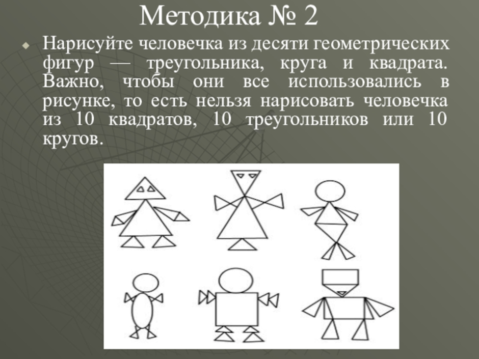 Методика нарисовать человека из фигур