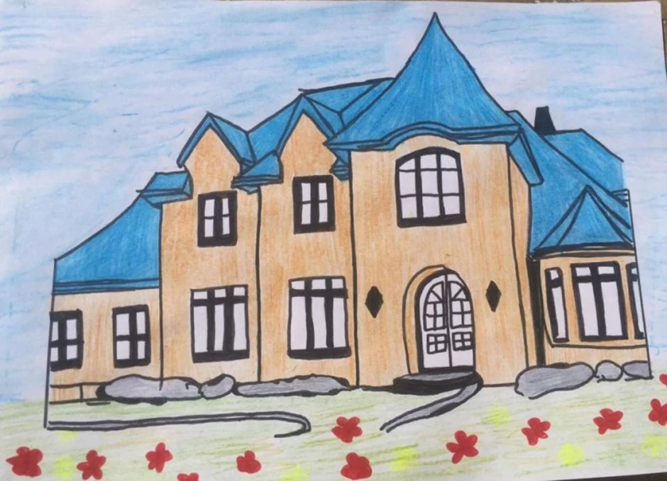 Дом моей мечты рисунок 7 класс изо. Дом рисунок. Детские рисунки современных домов. Школа мечты рисунки детей. Рисунок мой дом.
