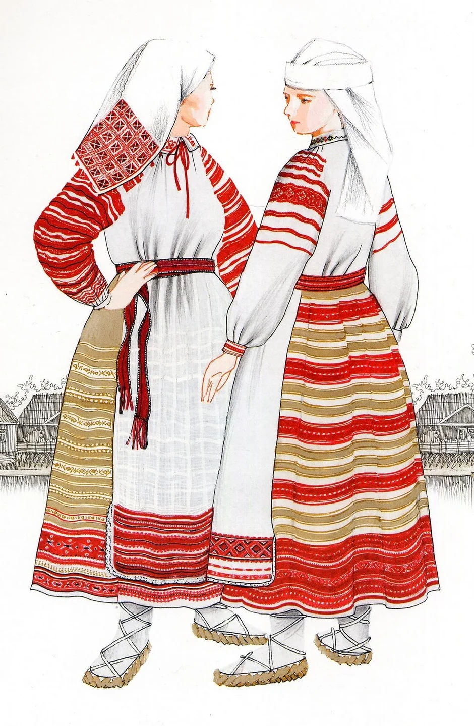 Белорусский народный костюм Наровлянский Строй