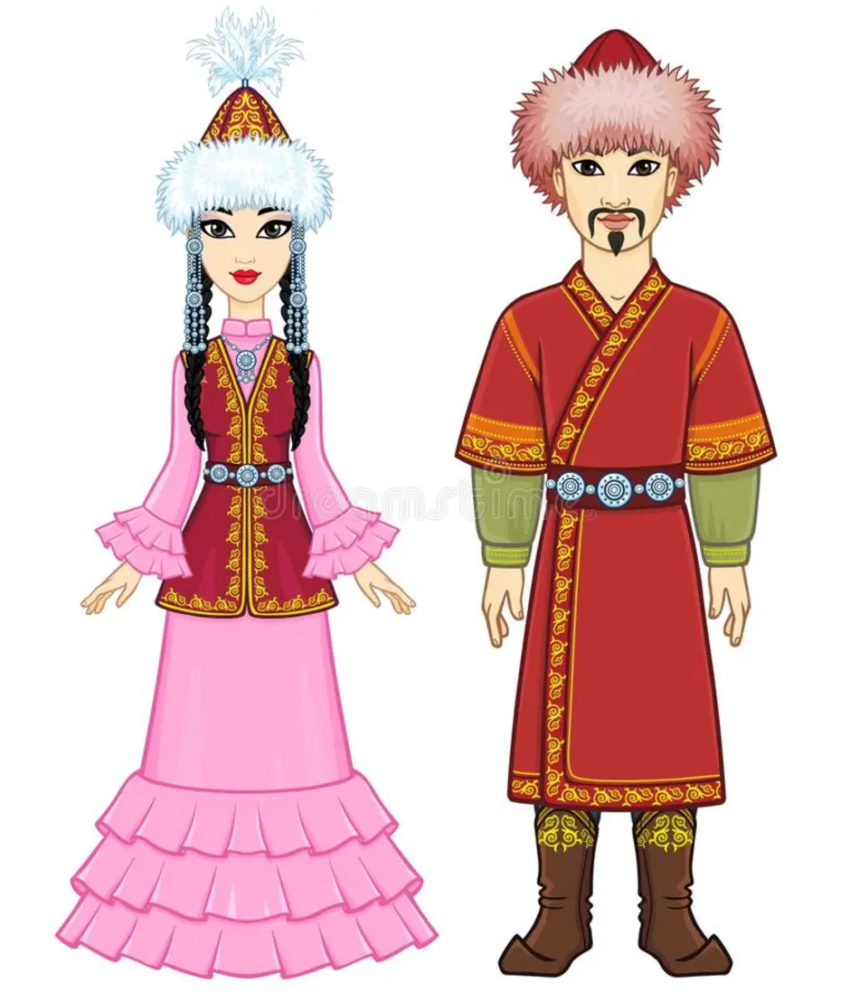 Мультяшный казахский костюм