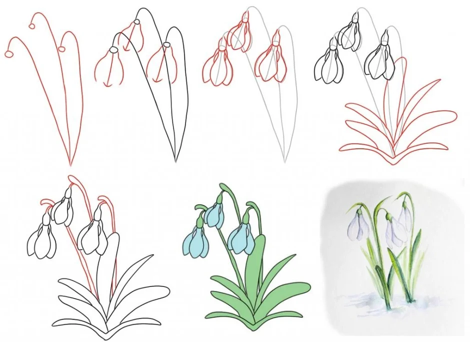 Рисунок весна подснежники 1 класс