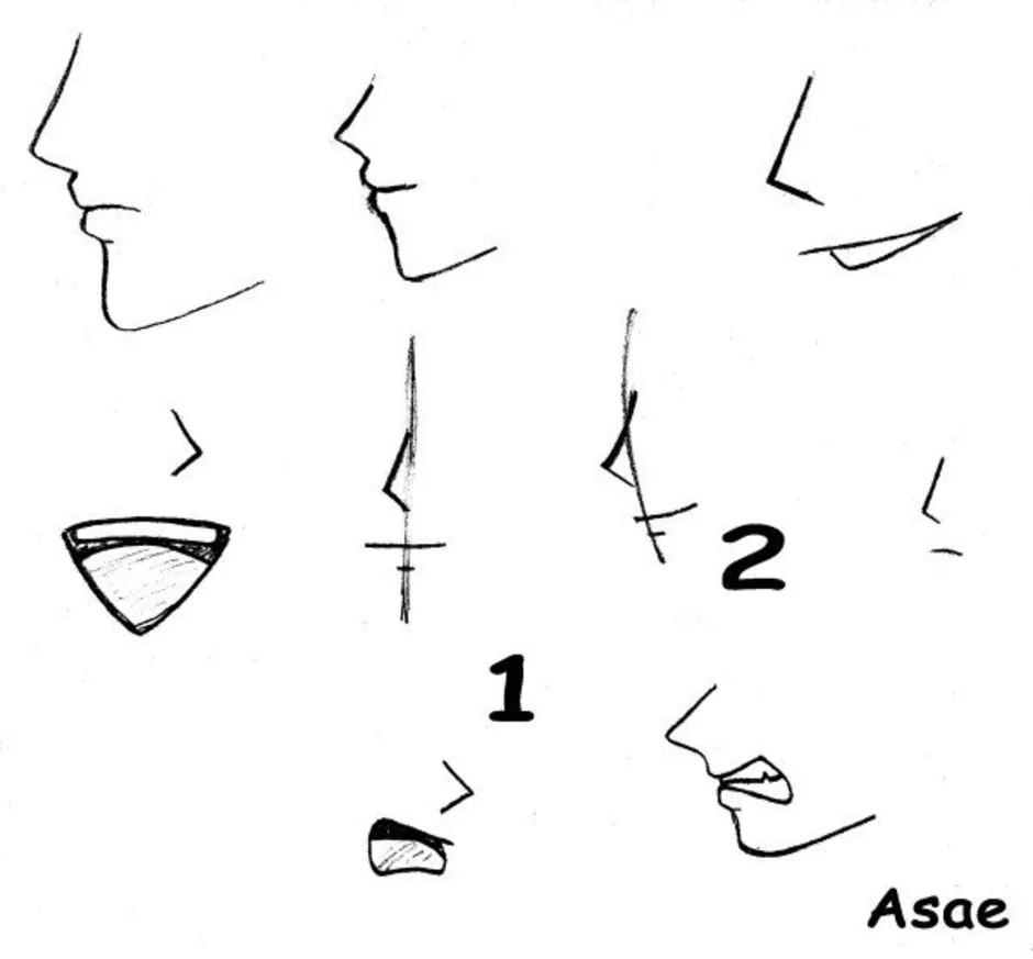 Как Нарисовать Рот В Стиле Аниме