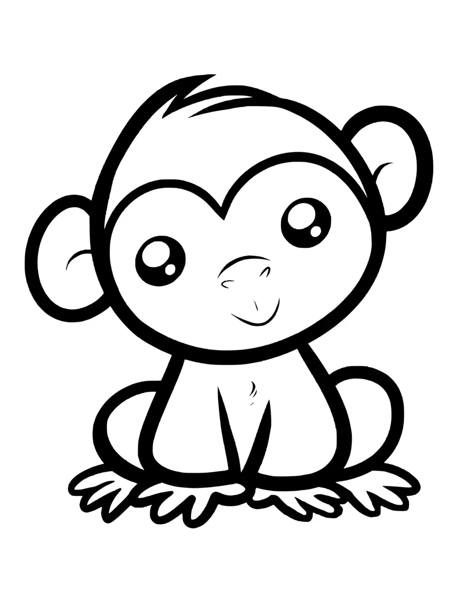 Раскраски обезьян и обезьянок