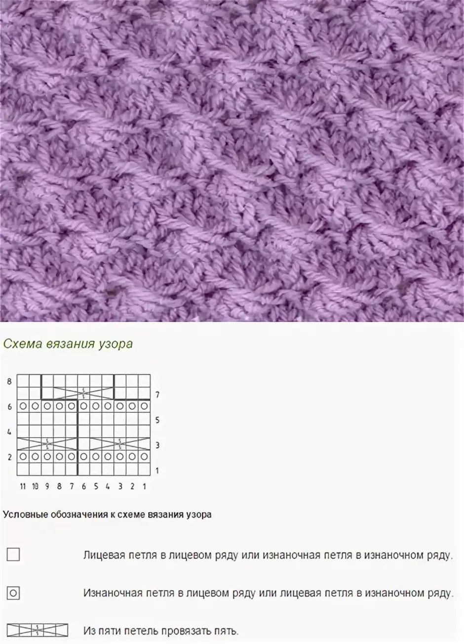 Схемы вязания спицами объемных узоров