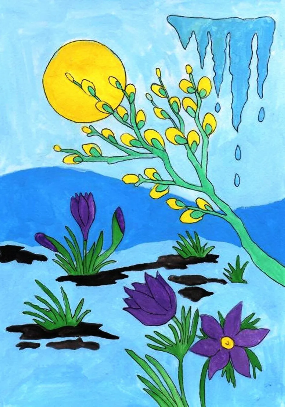 Цветы весны картинки для детей. Рисунок на весеннюю тему. Вена рисунок.