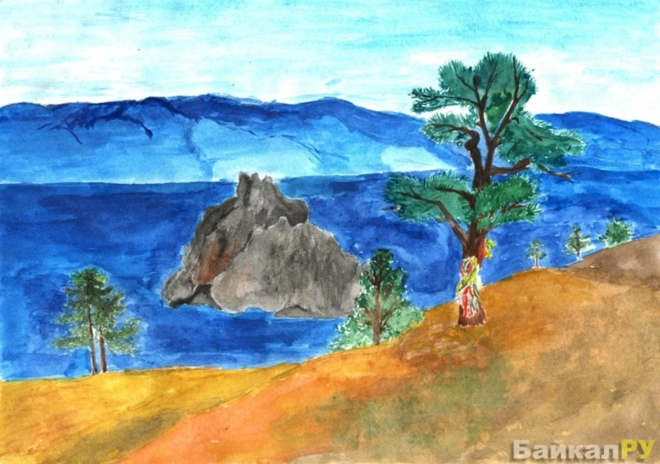 Детские рисунки озера. Озеро Байкал рисунок. Байкал для рисования. Байкал рисунок детский. Рисунки Байкала красками.