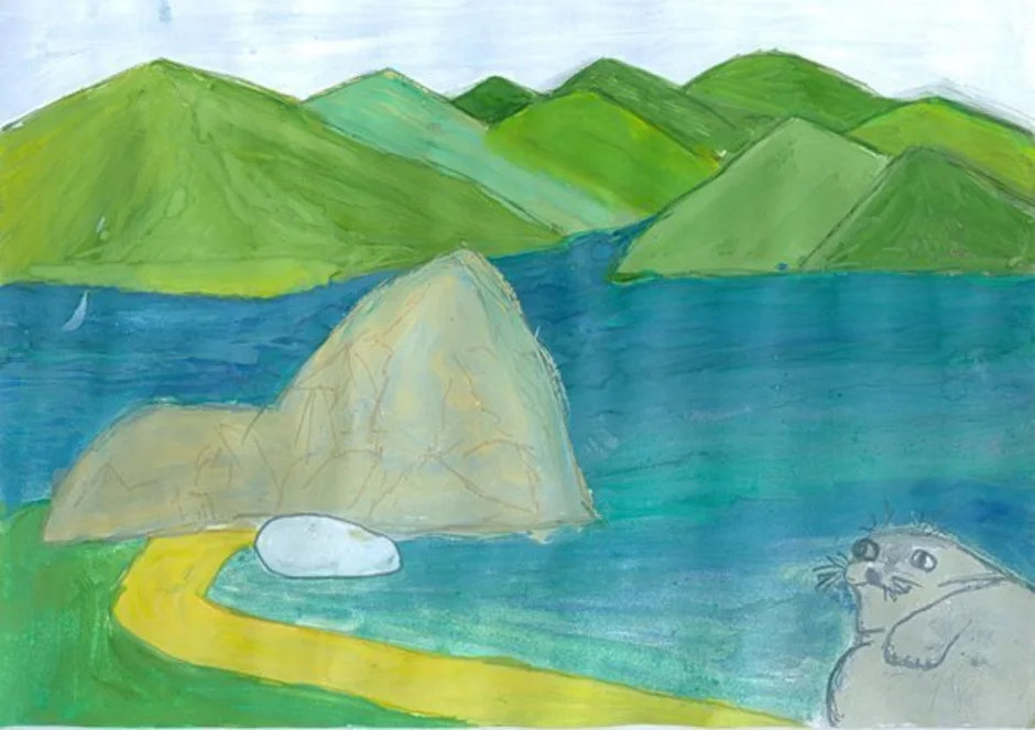 Рисунок красота моря окружающий мир 2 класс. Байкал рисунок. Байкал для рисования. Озеро Байкал рисунок. Рисунки про Байкал детские.