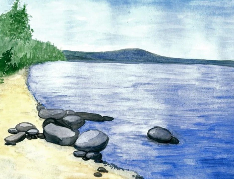 Рисунок показывающий красоту реки озера или моря. Озеро рисунок. Рисование реки. Река рисунок. Рисование реки и озера.