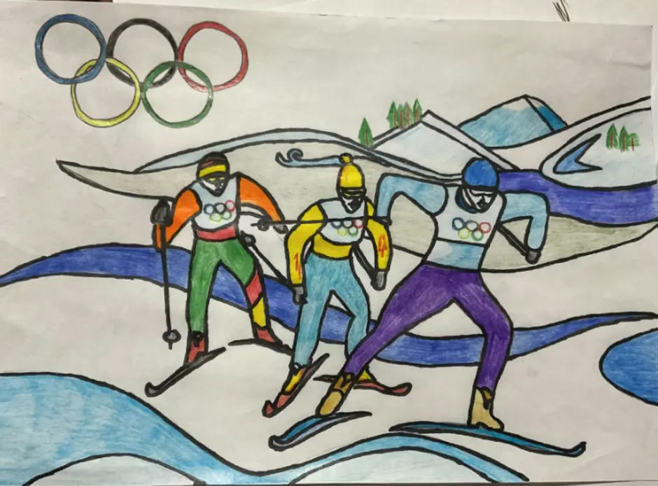 Рисование 4 класс олимпийские игры. Рисунок на тему Олимпийские игры. Спорт рисунок для детей. Рисунок на олимпийскую тему.