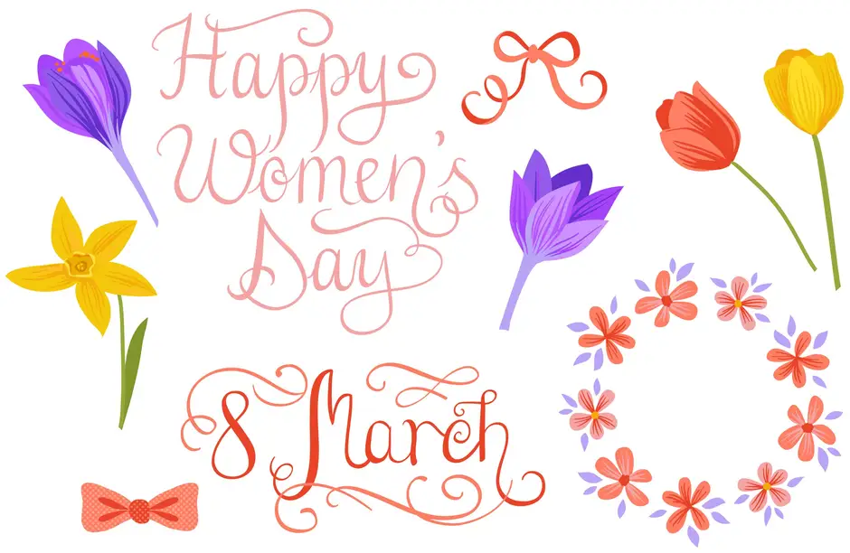 Woman's Day векторе. Happy International women's Day открытки. Март на английском надпись