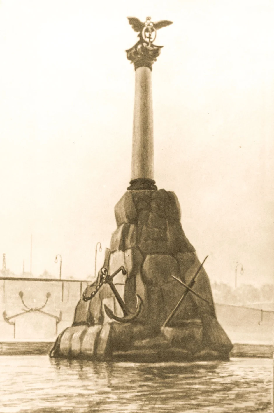 Памятник затонувшим кораблям в новороссийске