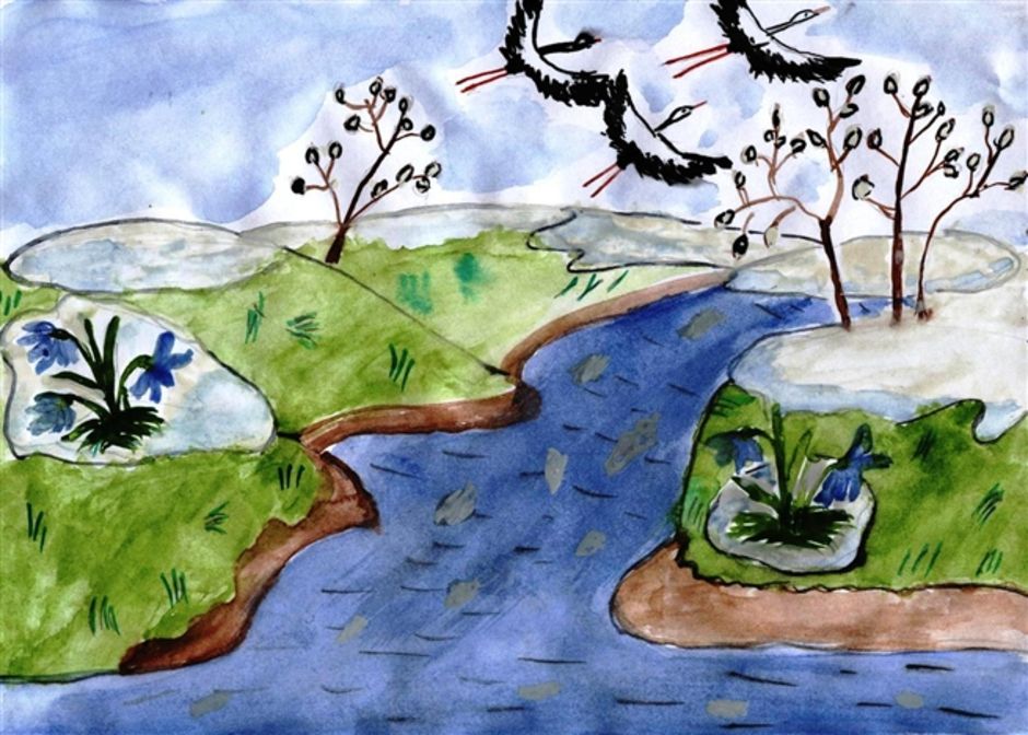 Окружающий мир 2 класс рисунок красота весны. Весенние рисунки для детей. Рисование красота весенней природы.