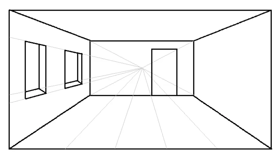 Как нарисовать перспективу комнаты
