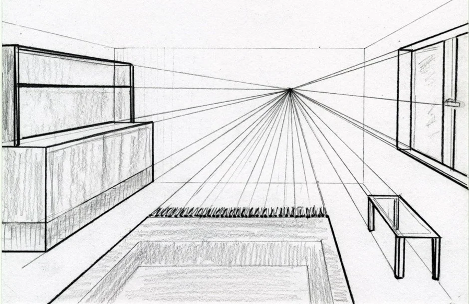 Как рисовать перспективу комнаты