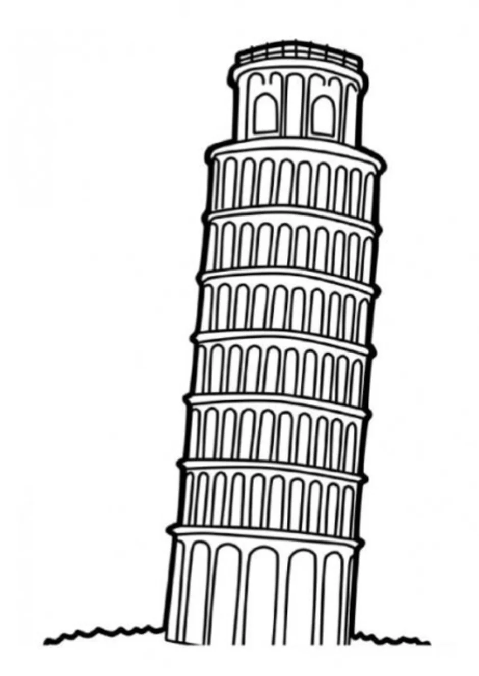 Пизанская башня картинки для срисовки