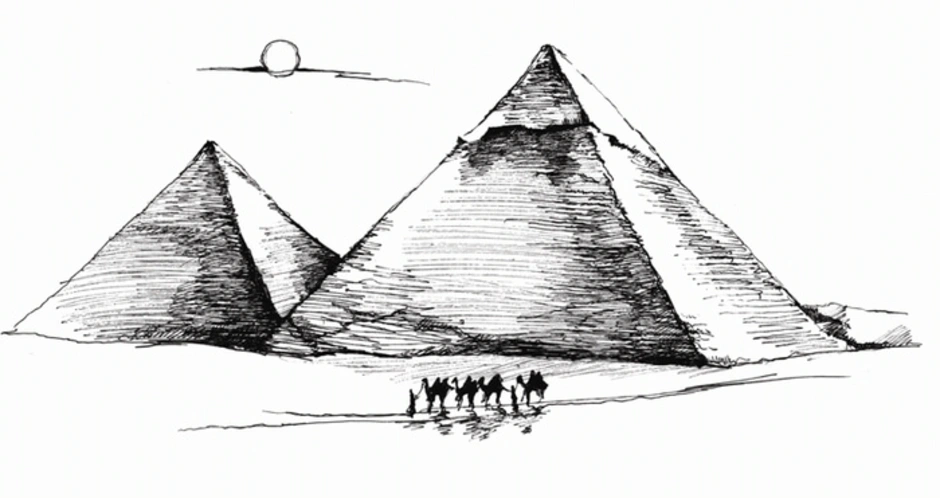 Рисунок пирамиды хеопса в египте рисунок