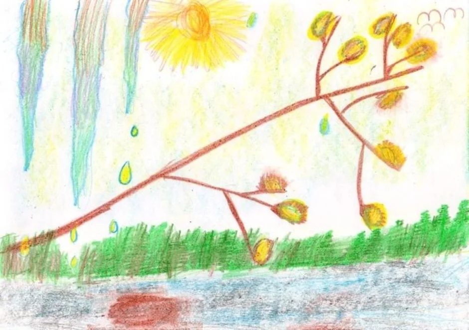 Рисуем март 3 класс. Детские весенние рисунки. Рисунок на весеннюю тему.
