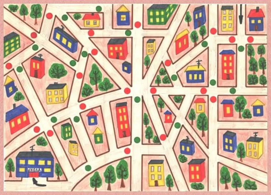 Город план средняя группа. План города для детей. Карта города картинка для детей. Карта города для детей. План города с улицами детям.
