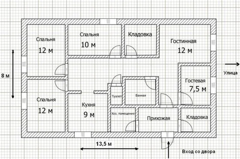 Сделать чертеж помещения онлайн с размерами бесплатно