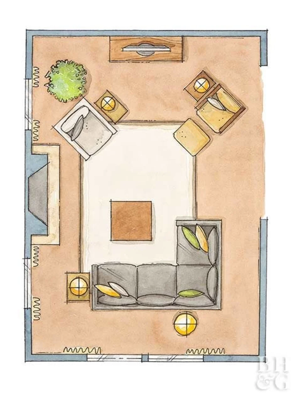 дизайн комнаты по плану