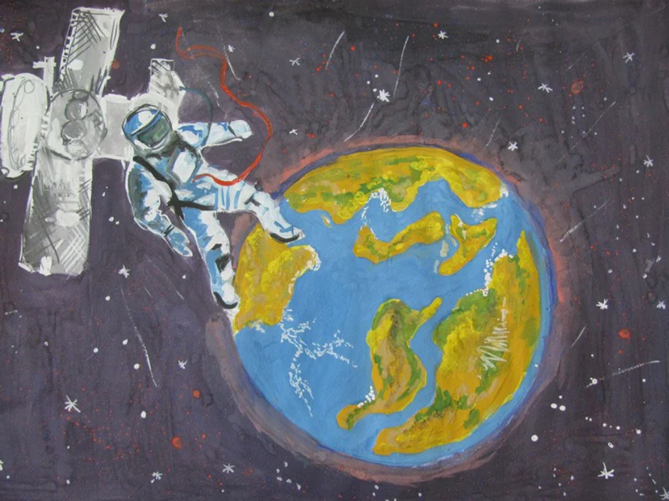 Рисунок на день космонавтики планеты