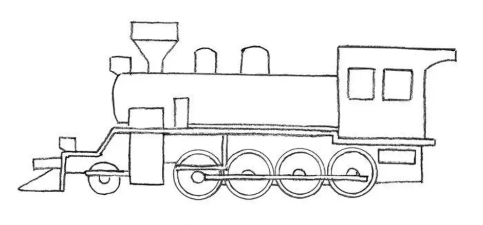 Как нарисовать детский паровоз