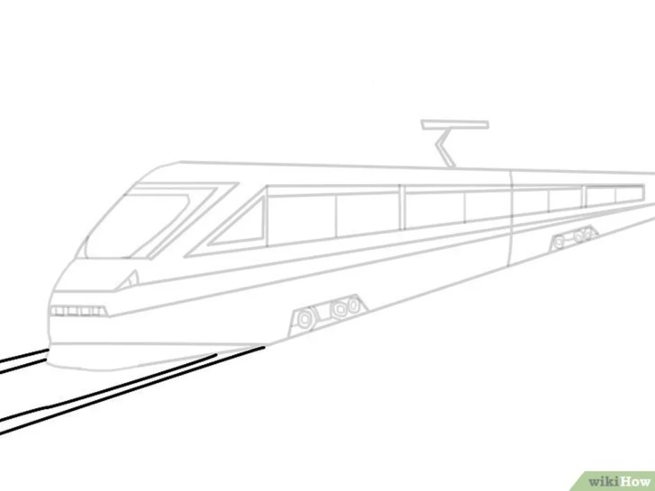 Как нарисовать современный поезд