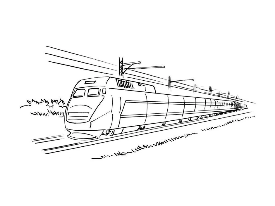 Как нарисовать современный поезд