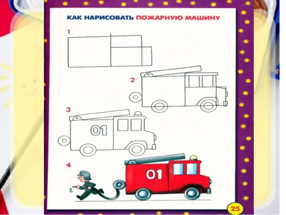 Как нарисовать пожарную машину. Поэтапное рисование пожарной машины. Рисование пожарная машина. Рисование для детей пожарная машина. Рисование пожарной машины поэтапно.